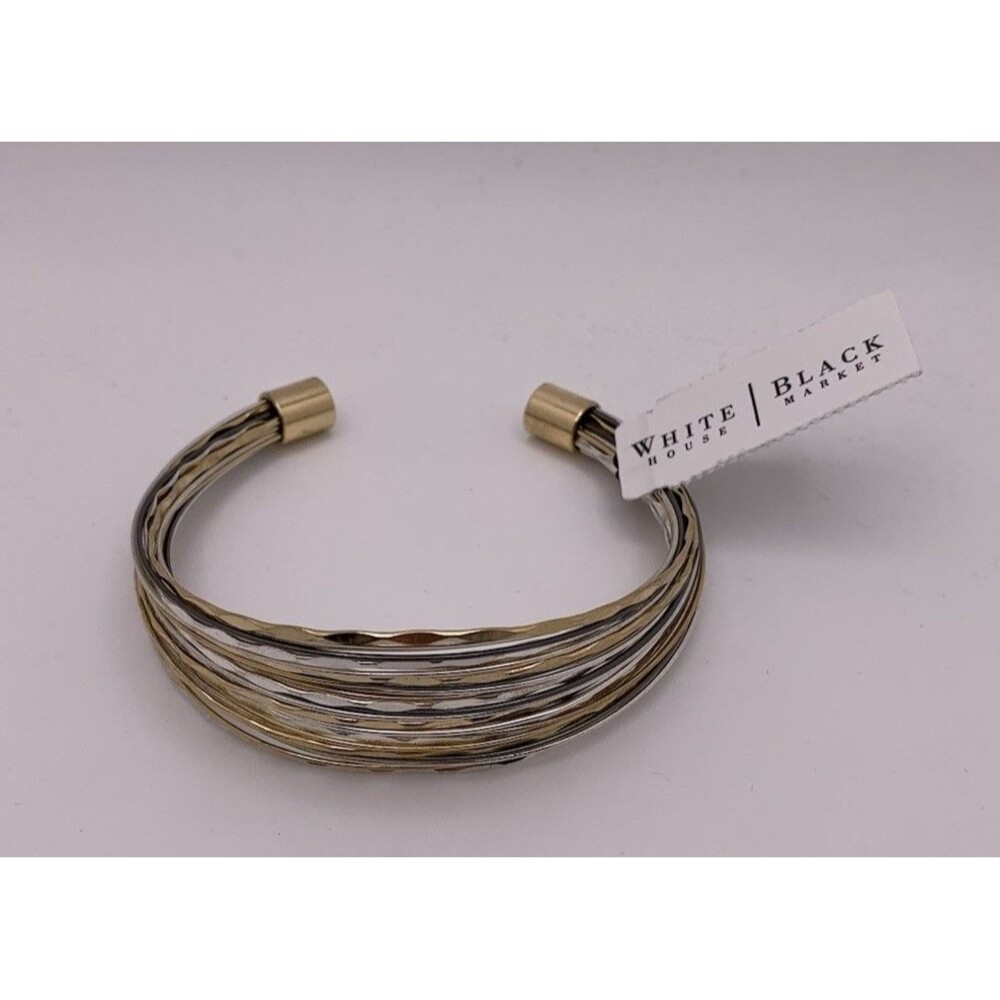 NWT WHITE HOUSE BLACK MARKET Bracelet Multi Strand Two Tone Cuff WHBM New